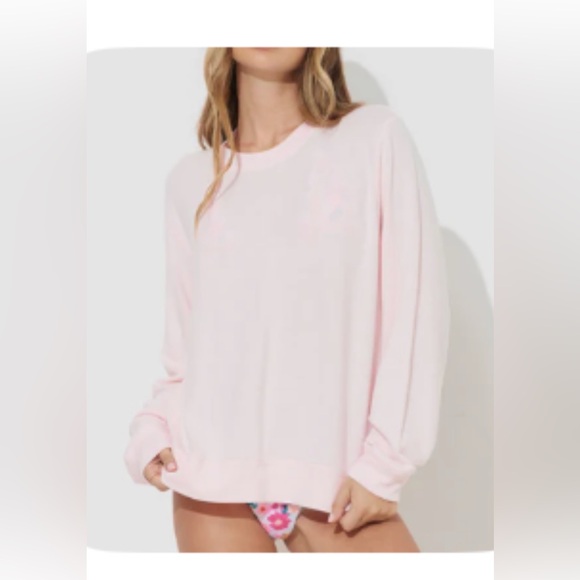 Paradise Pink Solid Hacci Crew - Picture 1 of 1